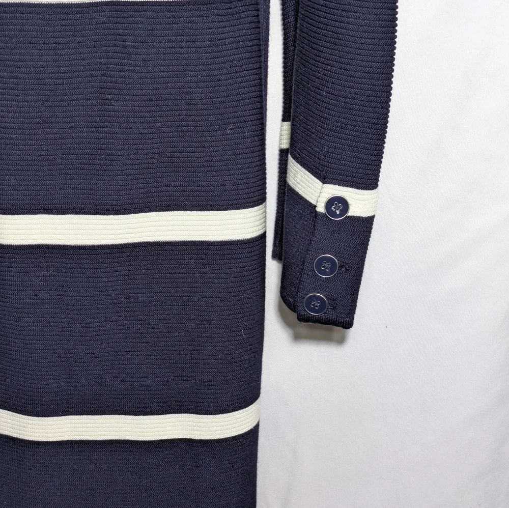 NWT‎ Women's Talbots Open Cardigan Sweater Navy White Stripe Classic XLP